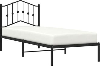vidaXL Vidaxl - Estructura Cama Sin Colch&oacute;n Con Cabecero Metal Negro 90x190 Cm