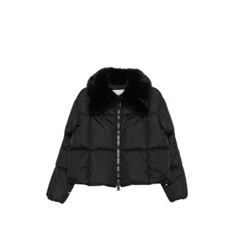 Herno Black Quilted Fur Collar Jacket