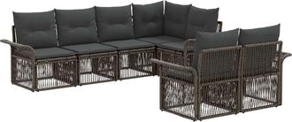 vidaXL Conjunto De Sof&aacute;s De Jard&iacute;n 7 Uds. 7-n&uacute;mero De Plazas Gris Vidaxl