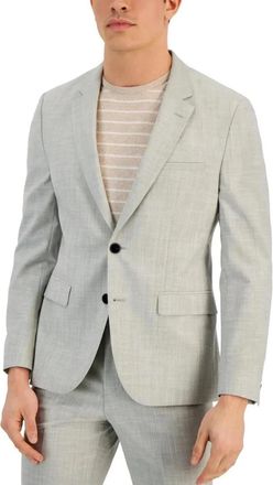 HUGO BOSS Blazer Suit Jacket Mens Gray Notch Lapel Single-Breasted UPS1030