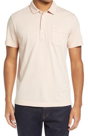 Billy Reid Pensacola Organic Cotton Polo in Blush at Nordstrom, Size Xx-Large