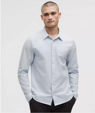 lululemon New Venture Classic Fit Long Sleeve Shirt In Starch Blue