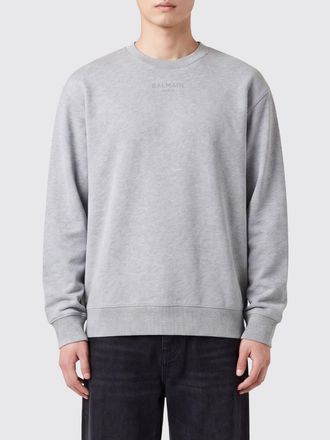 Balmain Felpa girocollo relaxed fit in cotone con finiture a costine