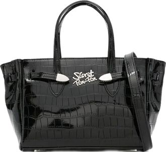 Secret Pon Pon crocodile-effect shoulder bag - women - Calf Leather - One Size - Black