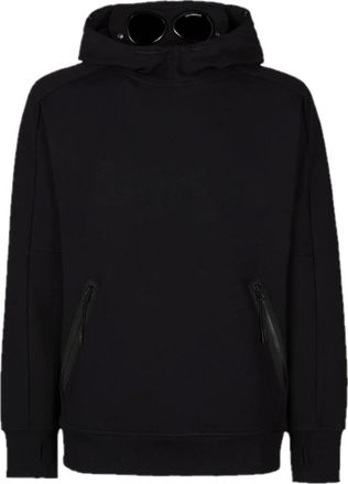 C.P. Company Felpa con cappuccio Goggle in Diagonal Raised Fleece - - Sweatshirts & Hoodies - Uomo - Nero - L