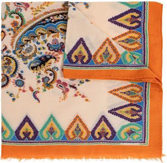 Etro Accessoires, Dames, Veelkleurig, ONE Size, Katoen, Jacquard sjaal van katoenmix