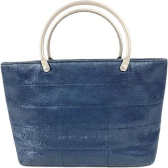 Chanel Pre-owned Vintage Nylon Handtas - Dames - Vintage Handtas - Blauw - ONE Size - Nylon - Vintage