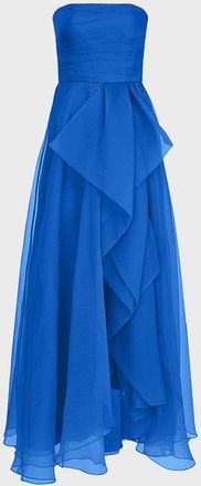 Theia Teresa Draped Strapless Gown