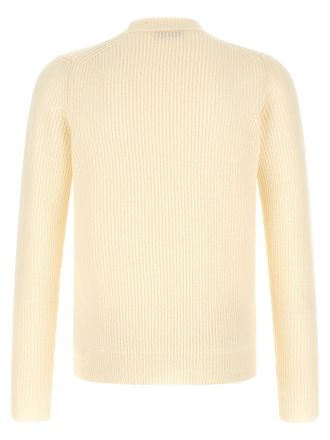 Zanone Ribbed Virgin Wool Sweater - Cream