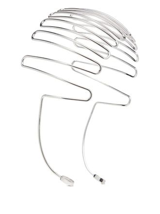 Diesel Grab-D 2.0 gewelfde metalen haarband - Zilver