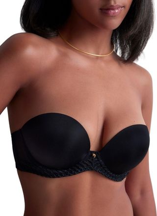 Aubade Womens Sheer Emotion Moulded Strapless Bra - Black polyamide - Size 32E