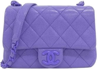 Chanel Pre-owned Leather chanel-bags - Dames - Vintage Schoudertas - Paars - ONE Size - Vintage