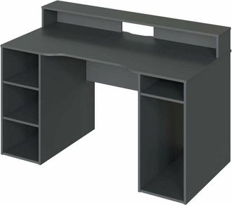 F.R.S. Mesa de ordenador color antracita Gamer gris 88 cm (alto) x 136 cm (ancho) x 67 cm (prof.)