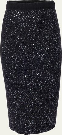 Carolina Herrera Sequined Knit Pencil Skirt