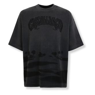 Casablanca T-shirt oversize a maniche corte Shadow Sands Washed - - Tops - Uomo - Grigio - L