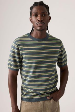 Levi's Short-Sleeve Sweater Tee - Uomo - 2XL - Blu / Lucas Stripe Dark Slate