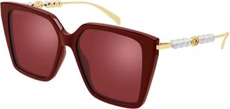 Gucci GG1967S 004 Womens Sunglasses Burgundy Size 54 - Free RX Lenses - Free RX Lenses