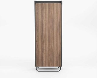 HERDASA Herdasa - Recibidor zapatero 1 puerta Modelo 525 acabado grafito/nogal claro. 133cm(alto) 50cm(ancho) 28cm(fondo)