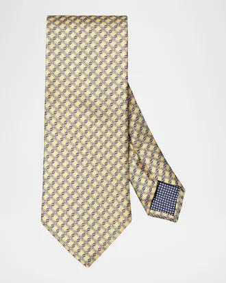 Eton Men & apos;s Geometric Circle Print Silk Tie