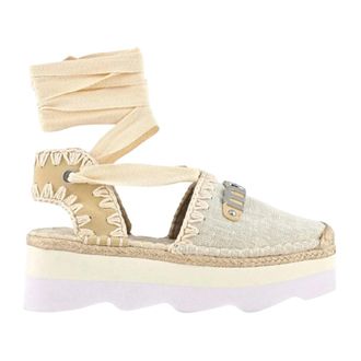 Mou Beige Espa Flat Sandal - female - Mou - Espadrilles - Beige - 7 UK - Shoes