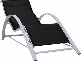 vidaXL Sunlounger Textilene and Aluminium Black vidaXL
