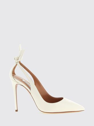 Aquazzura D&eacute;collet&eacute; Bow Tie in nappa con tacco alto e nodo posteriore