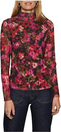 Sanctuary Long Sleeve Mesh Mock Womens Clothing Berry Glow : LG (US 10-12), Mesh/Polyester/Spandex