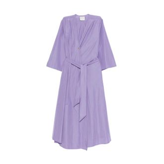 Forte_Forte Wrap Dresses, female, Purple, Size: S Iris Belted V-neck Wrap Midi Dress