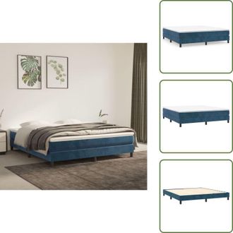 vidaXL The Living Store Struttura Letto a Rete a Molle Blu Scuro 160x200 cm in Velluto - Materasso letto