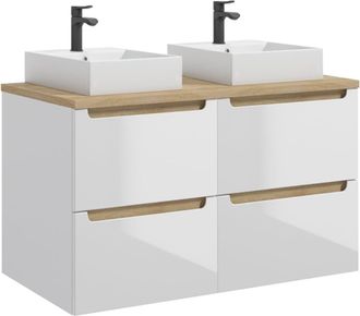 Petits Meubles Mueble lavabo 4 cajones estratificado Blanco