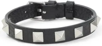 Valentino Garavani Bracelets, male, Black, Size: ONE SIZE Leather Bracelet