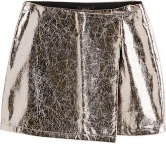 Next Metallic Faux Leather Miniskirt at Nordstrom, Size 6 Us