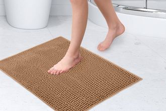 TJ Hughes Noodle Soft Touch Non-Slip Bathroom Rug in Walnut - TJ Hughes