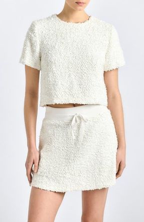 Derek Lam Mara Boucl&eacute; Knit Skirt in Blanc De Blanc at Nordstrom, Size X-Small
