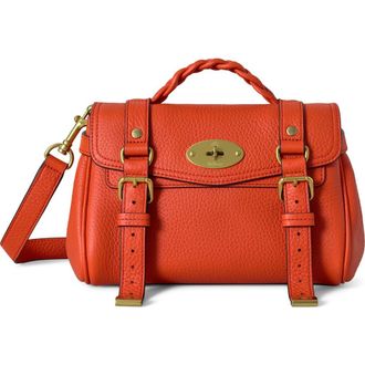 Mulberry Mini Alexa Leather Satchel in Orange at Nordstrom