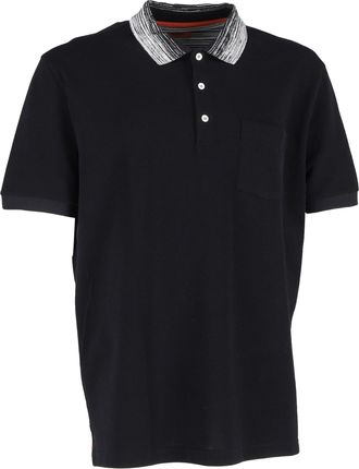 Missoni Chevron Collar Polo Shirt in Black Cotton