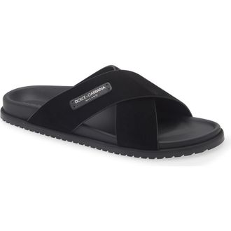 Dolce & Gabbana Slide Sandal in Nero/Nero at Nordstrom, Size 12Us