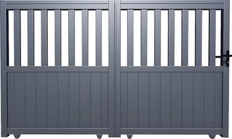Vente-Unique Vente-unique - Cancello Scorrevole In Kit L401 X H140 Cm Alluminio Traforato Antracite - Tarnos Ii