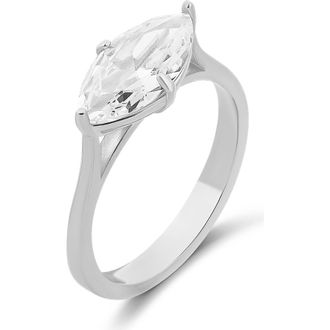 SHYMI Marquis Cut Cubic Zirconia Cocktail Ring in Silver at Nordstrom, Size 8