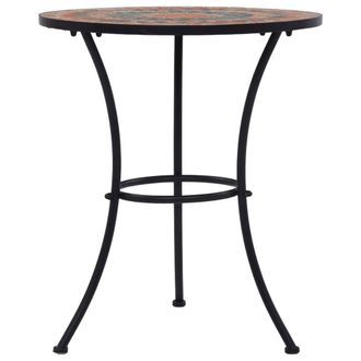 Berkfield Home Mosaic Bistro Table Orange/Grey 60cm Ceramic