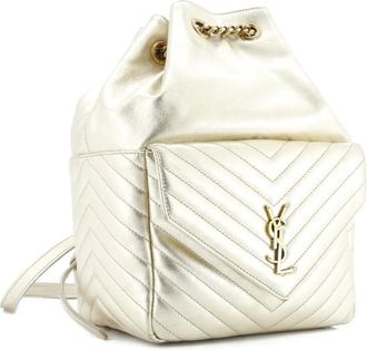 Saint Laurent Joe Matelasse Chevron Leather backpack - Goud