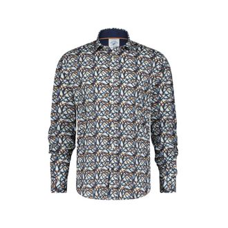 A Fish Named Fred Overhemden, Heren, Veelkleurig, L, Casual Blauw Overhemd