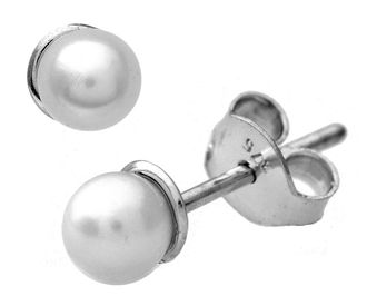 Diamant L'éternel Womens 9ct White Gold 4.5mm Pearl Stud Earrings - One Size