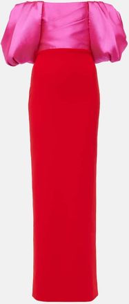 Solace London Sian gathered crepe twill gown
