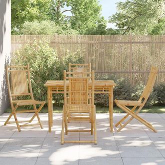 vidaXL Vidaxl - Sillas De Jard&iacute;n Plegables 4 Unidades Bamb&uacute; 46x66x99 Cm