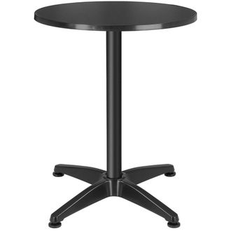 TecTake Mesa de bistr&oacute;, aluminio, plegable, resistente, 67x67x75/115 cm, negro