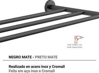 Gedy Gedy - Fe441400000 Felce Estante Para Toallas Negro Mate - Ref: Fe441400000