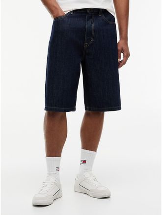 Tommy Hilfiger Mens Tommy Jeans Baggy Denim Short - Dark Wash Denim - 29