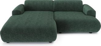 Sia Home Sof&aacute; cama izquierdo 4 plazas terciopelo con motivos verde 266 cm