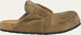 Balenciaga Mens Dumbo Distressed Suede Mules